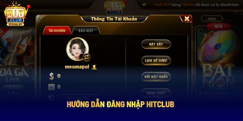 Hướng dẫn đăng nhập Hitclub