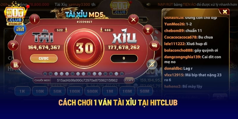 Cách Chơi 1 Ván Tài Xỉu Tại Hitclub