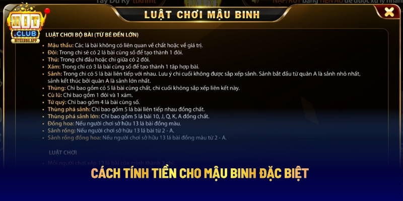 Cách Tính Tiền Cho Mậu Binh Đặc Biệt