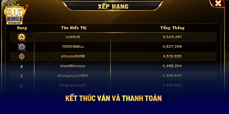 Kết Thúc Ván Và Thanh Toán